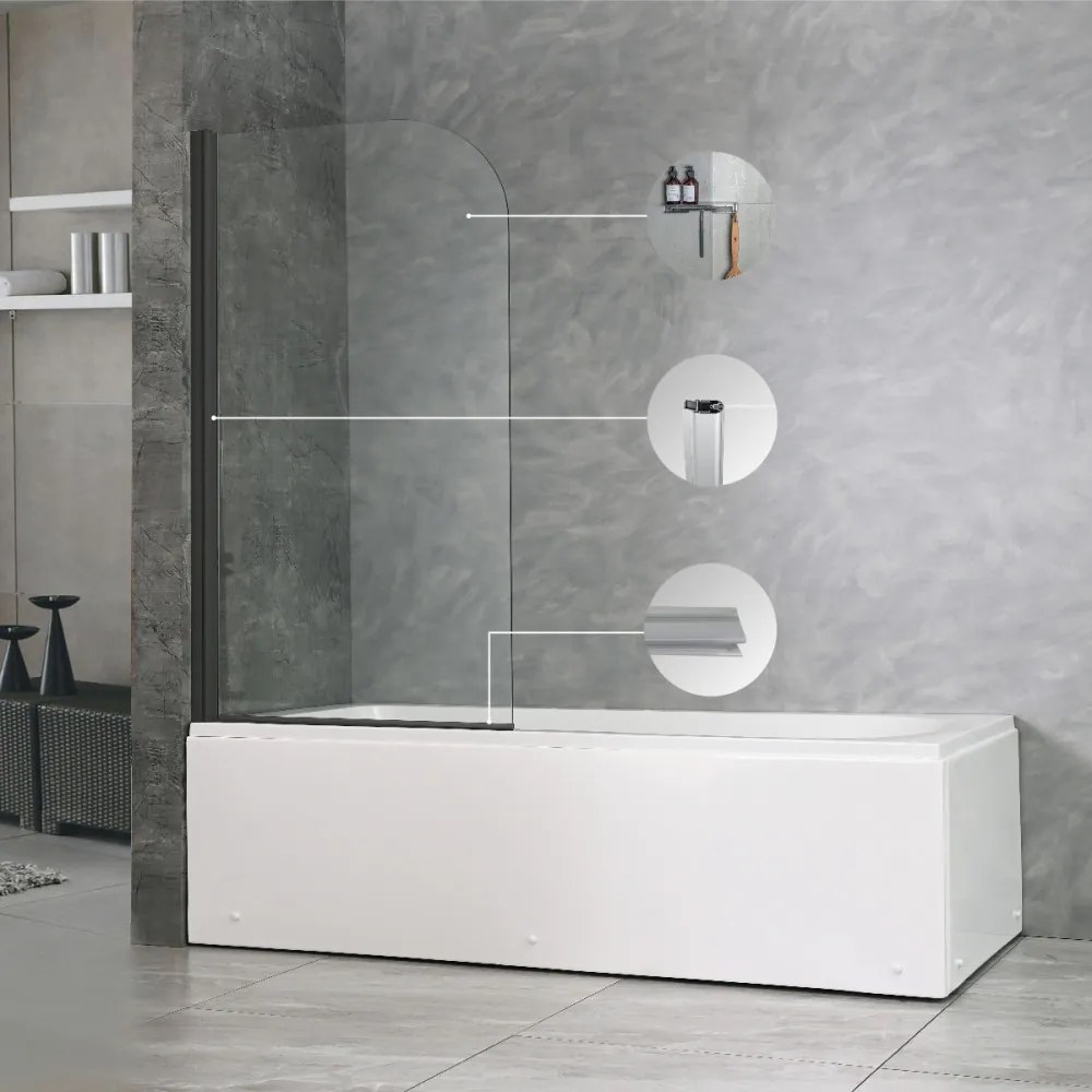 Eva kádparaván 70x140 cm Black