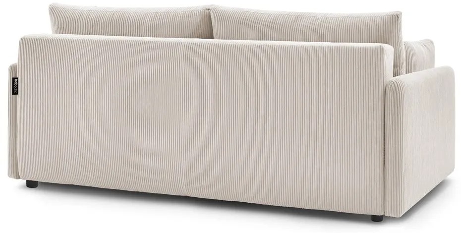 Bézs kordbársony kinyitható kanapé 211 cm Marcel – Bobochic Paris