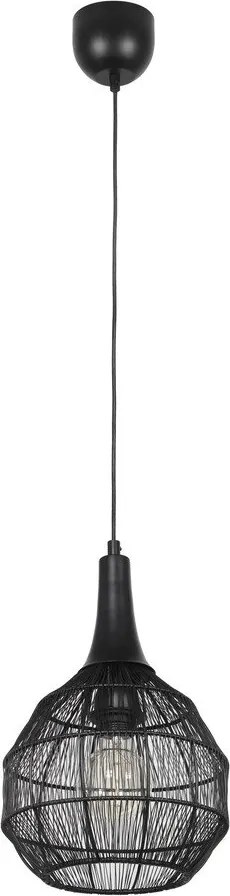 Matt fekete függőlámpa fém búrával Soraya – Trio