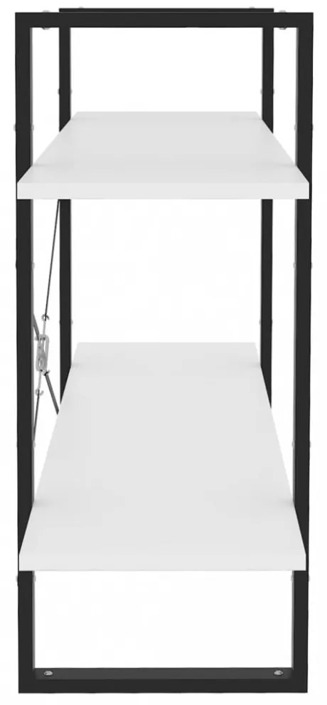 kétszintes fehér szerelt fa könyvszekrény 100 x 30 x 70 cm