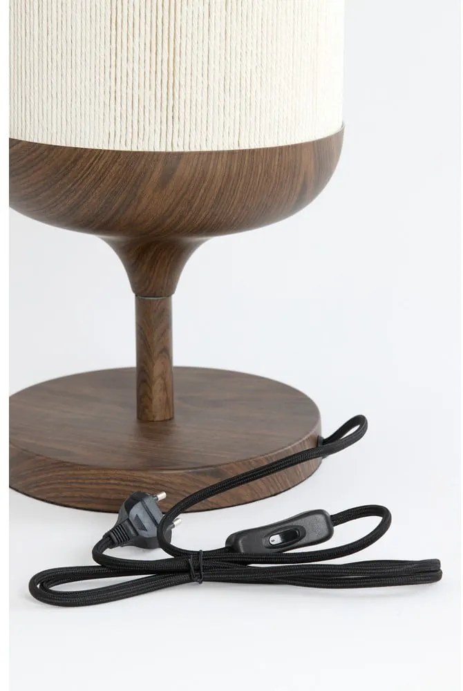 Sötétbarna asztali lámpa textil búrával (magasság 50 cm) Dania – Light &amp; Living
