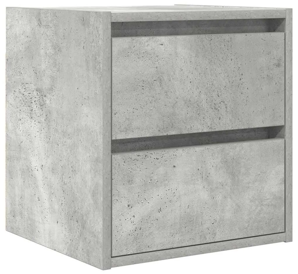 2 db betonszürke falra szerelhető éjjeliszekrény 38x34x40 cm