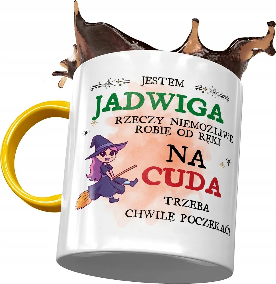 Sárga Bögre Hedvig Feleség Barátnőjének Ajándék Nyomtatott Fotóval