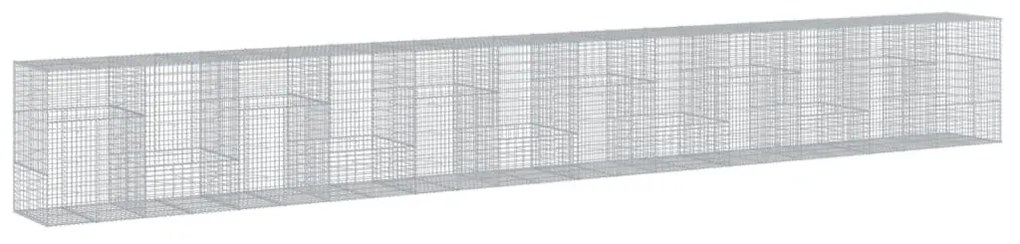 horganyzott vas gabion kosár fedéllel 1200 x 100 x 150 cm