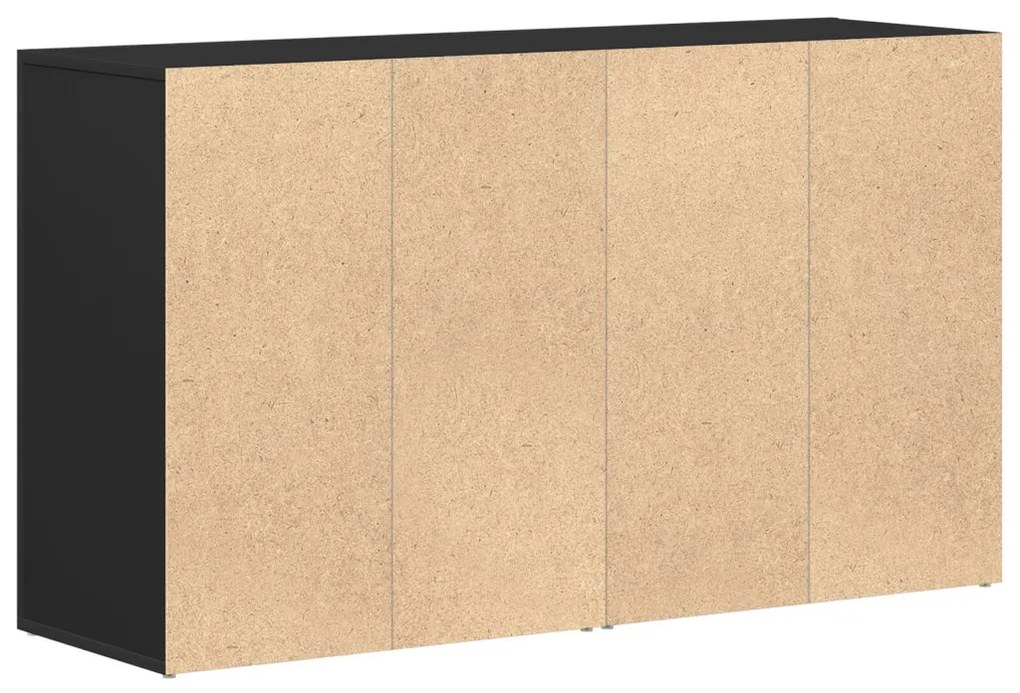 Büfé oldal szekrény Fekete Összeszerelt fa 120 x 36 x 69 cm