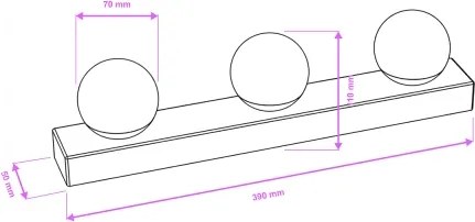 Brilagi - LED fürdőszobai tükörvilágítás HOLLYWOOD 3xLED/3W/230V IP44 fekete