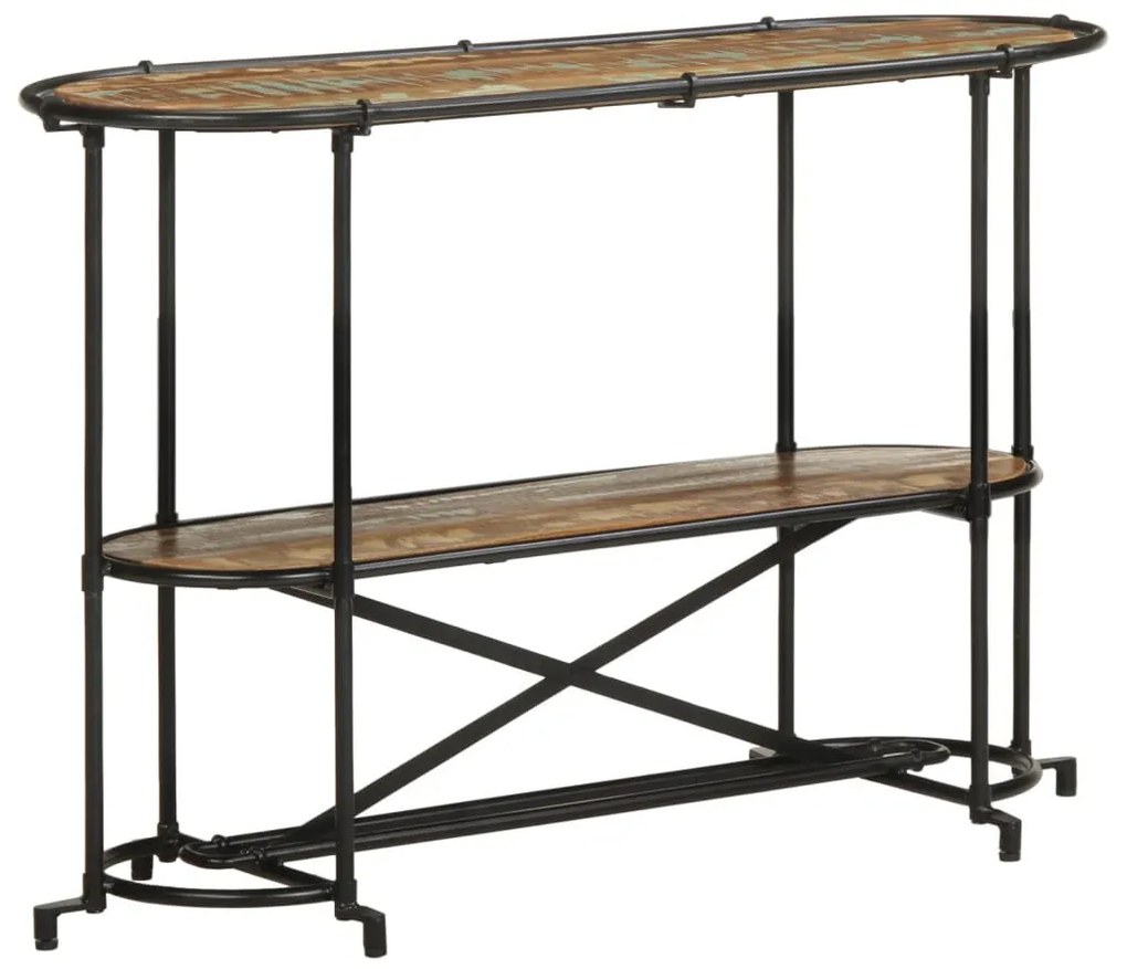 tömör újrahasznosított fa konzolasztal 110 x 42 x 76 cm