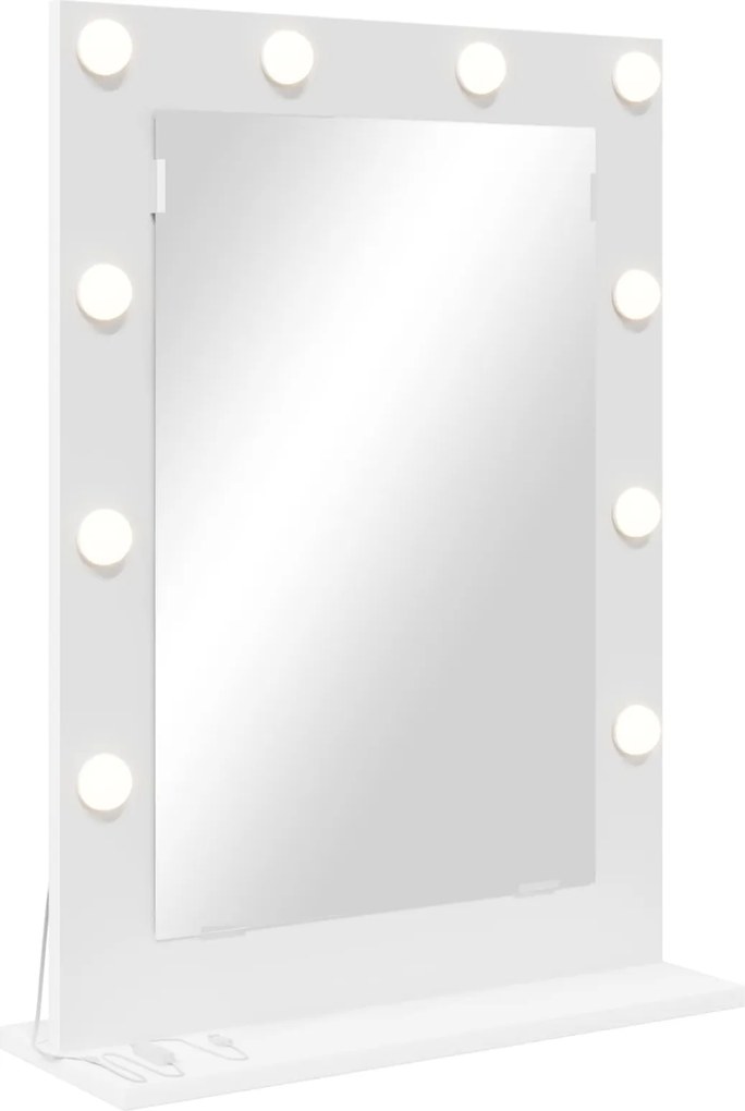 vidaXL Toalett Tükör tükörrel Fehér 70 x 50 x 18 cm Üveg és mérnöki fa