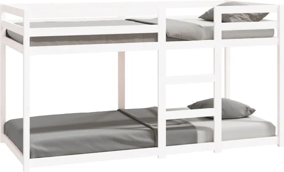vidaXL fehér tömör fenyőfa emeletes ágy 90 x 200 cm