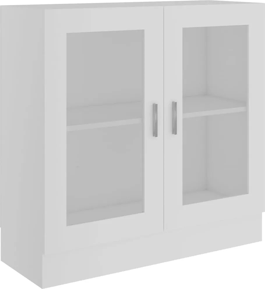 vidaXL fehér szerelt fa vitrinszekrény 82,5 x 30,5 x 80 cm