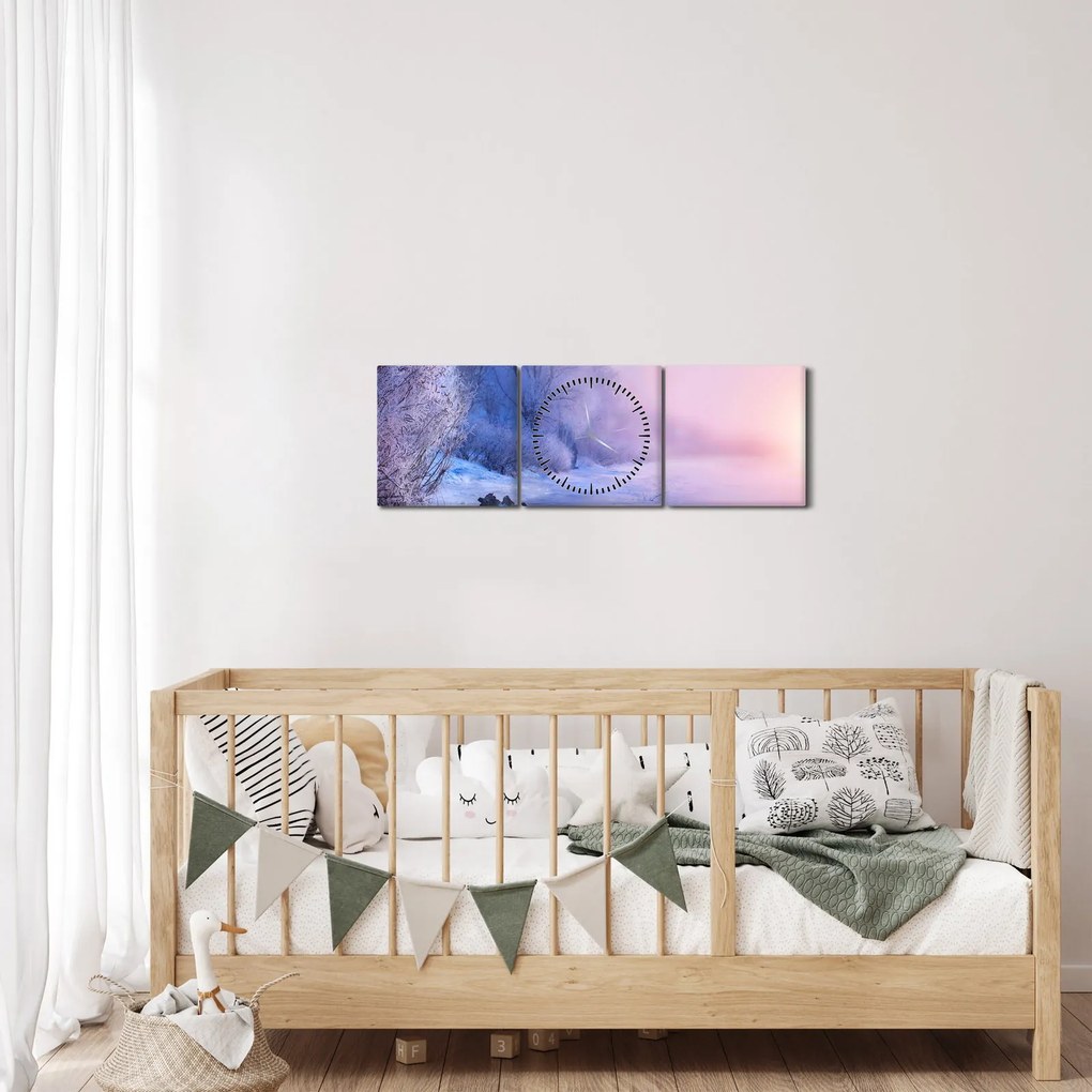 Kép - Befagyott folyó (órával) (90x30 cm)