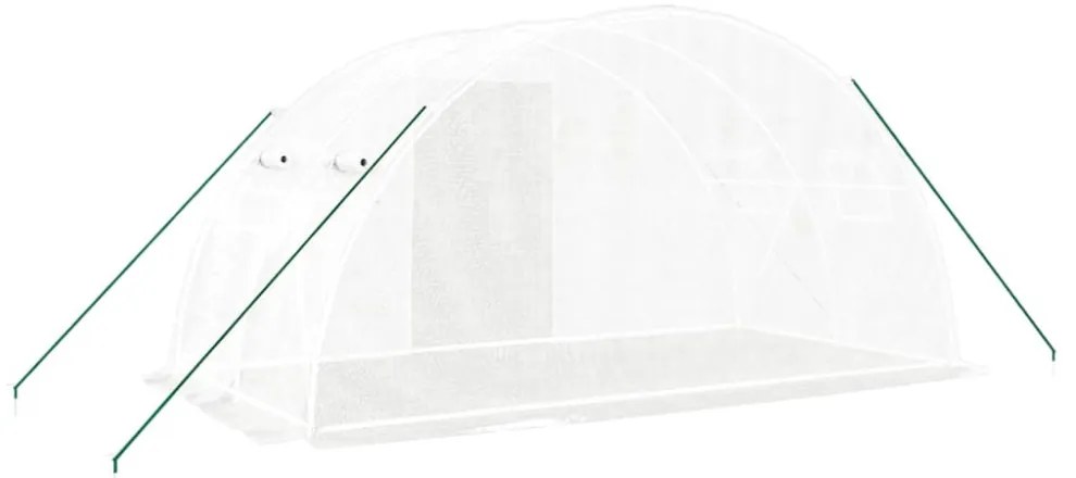 fehér acélvázas melegház 8 m² 4 x 2 x 2 m