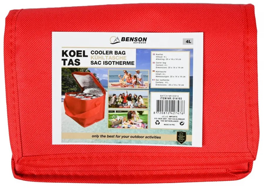 COOLER piros hűtőtáska 4l