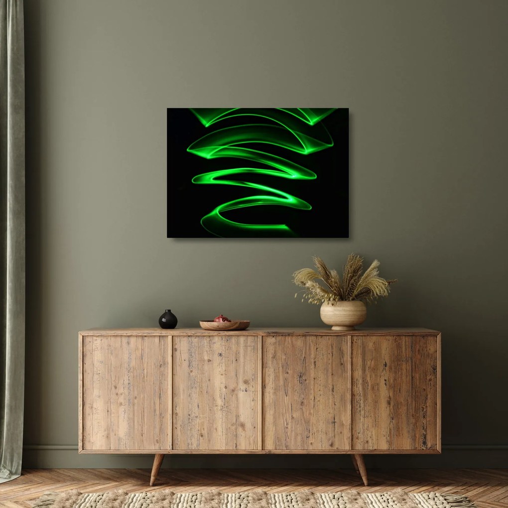 Kép - neonhullámok (üvegen) (70x50 cm)