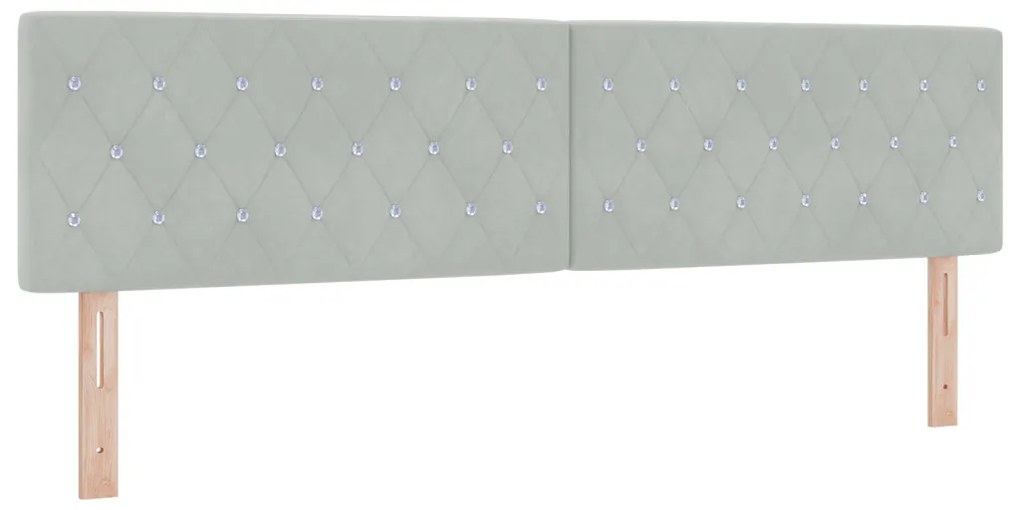 Boxspring Ágy Matrac Kivilágos Szürke 180x200 cm Bársony