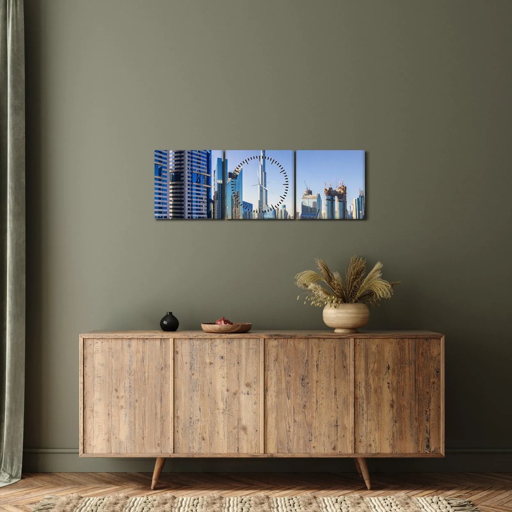 Kép - Dubai reggel (órával) (90x30 cm)