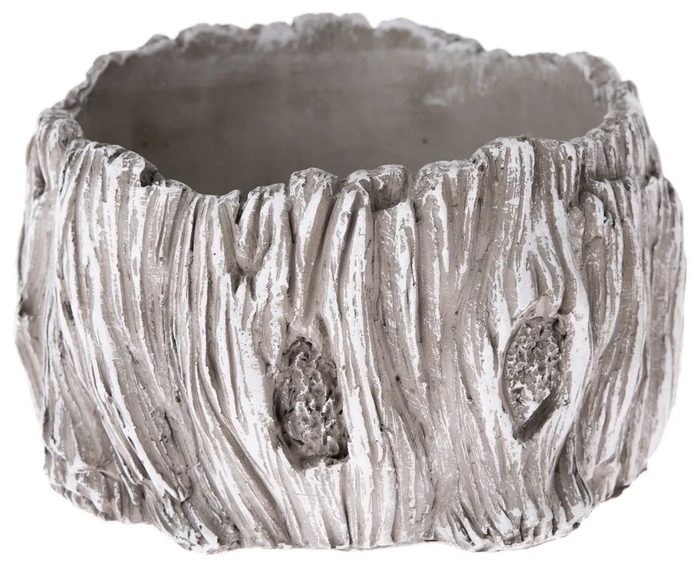 Decor beton fakéreg virágtartó, szürke, 17 x 10 cm, 17 cm átmérőjű