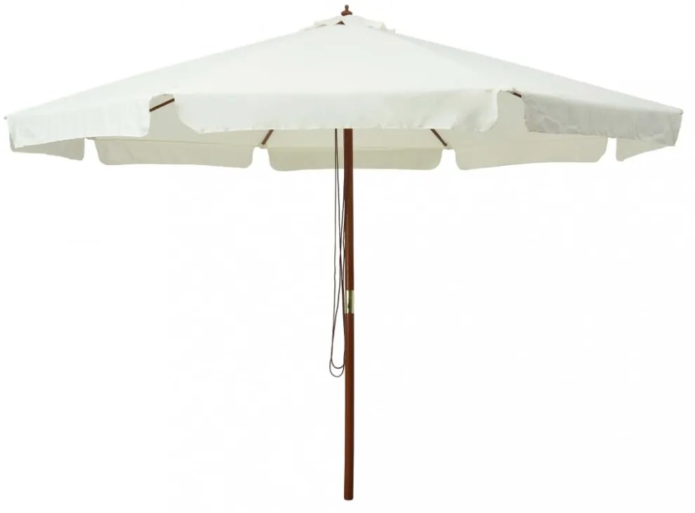 homokfehér kültéri napernyő farúddal 330 cm