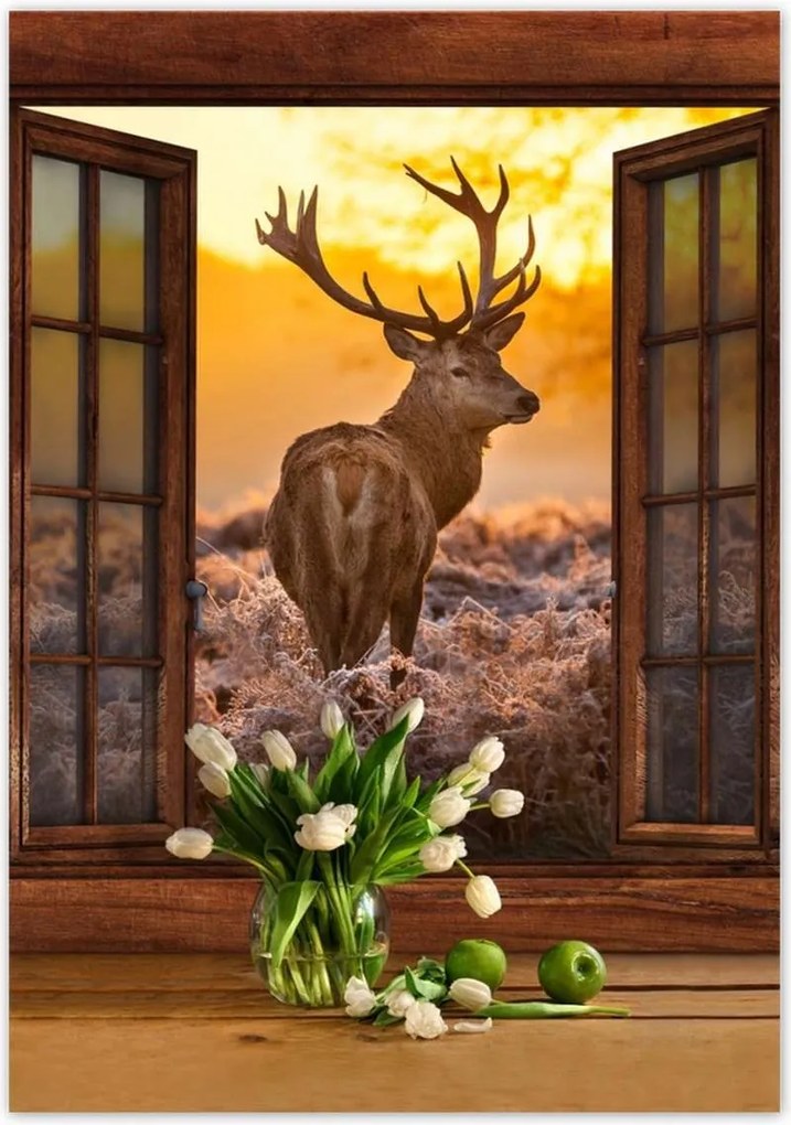 Poszterek 70x100 Méltóságteljes szarvas a réten