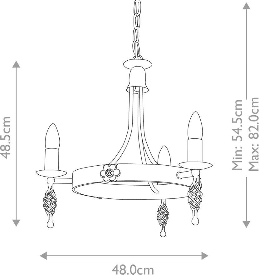 Elstead Lighting BELFRY BY3-BLACK Csillár 3x60W/E14