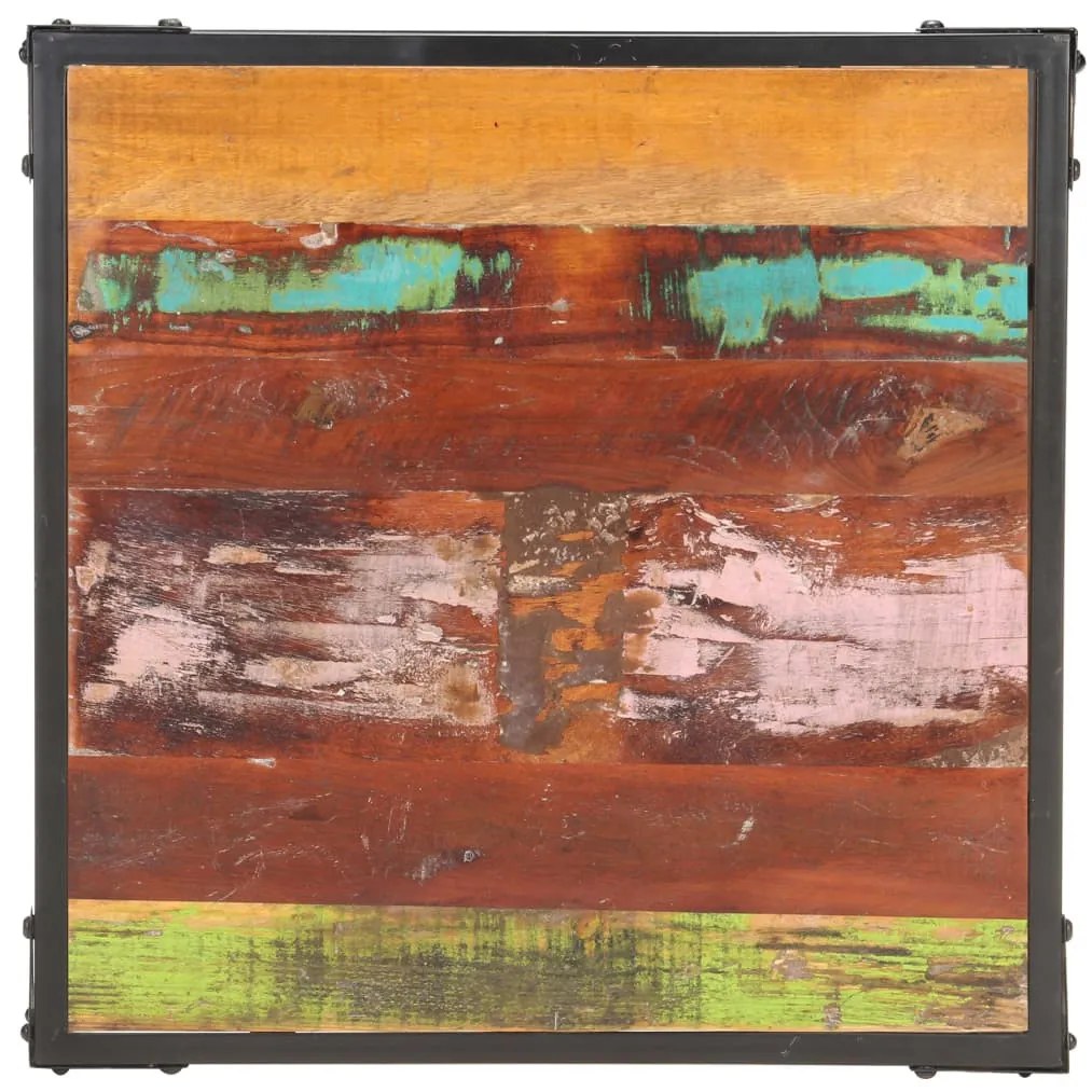 Tömör újrahasznosított fa dohányzóasztal 60 x 60 x 35 cm
