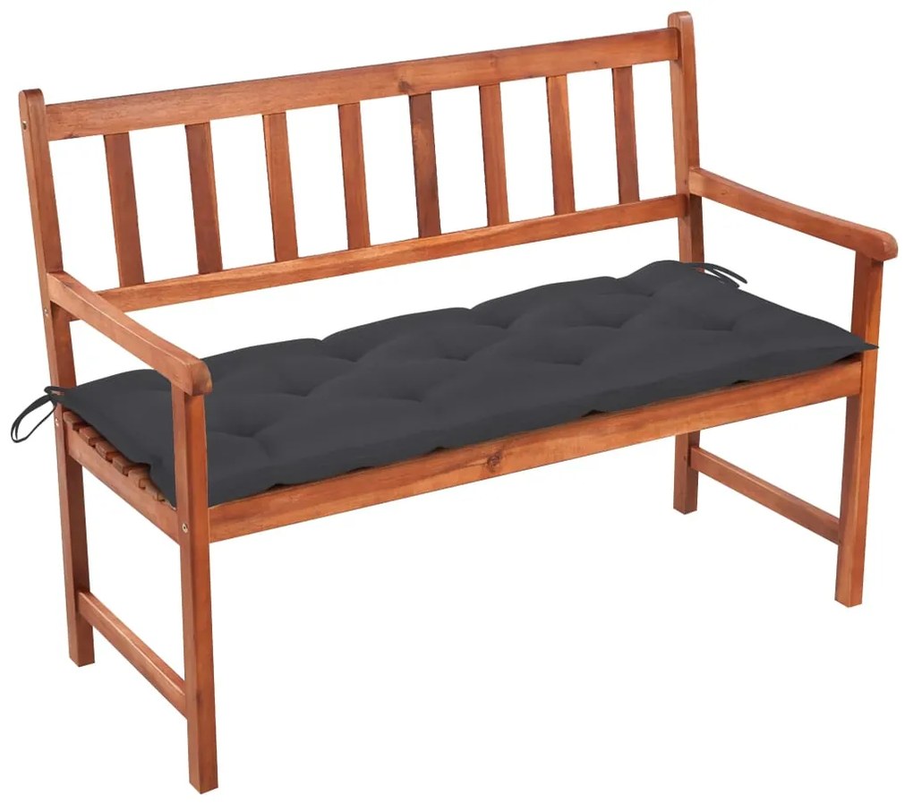 vidaXL tömör akácfa kerti pad párnával 120 cm