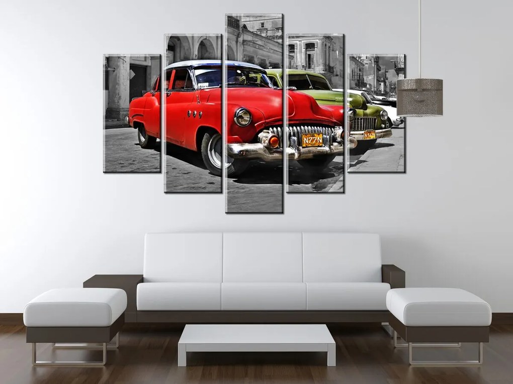 Gario Vászonkép Kubai taxi - 5 részes Méret: 150 x 70 cm