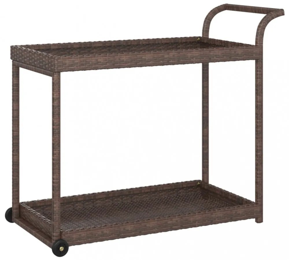 barna polyrattan bárkocsi 100 x 45 x 83 cm