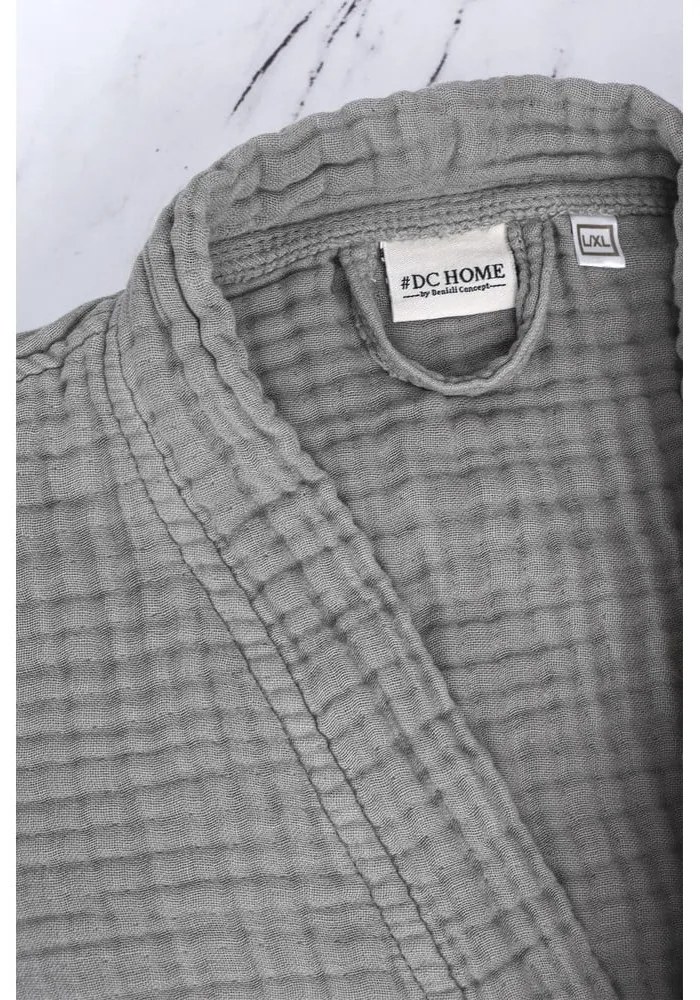 Szürke muszlin fürdőköpeny L/XL Kimono – Foutastic