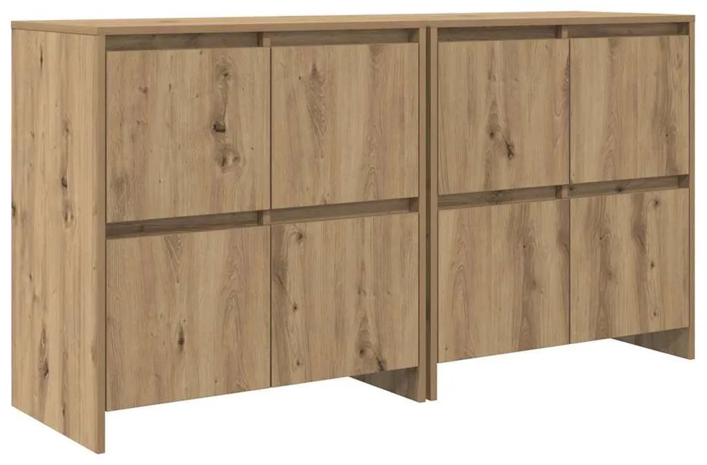 Oldalszekrények 2 pcs kézműves tölgy 70 x 41 x 75 cm Faanyag