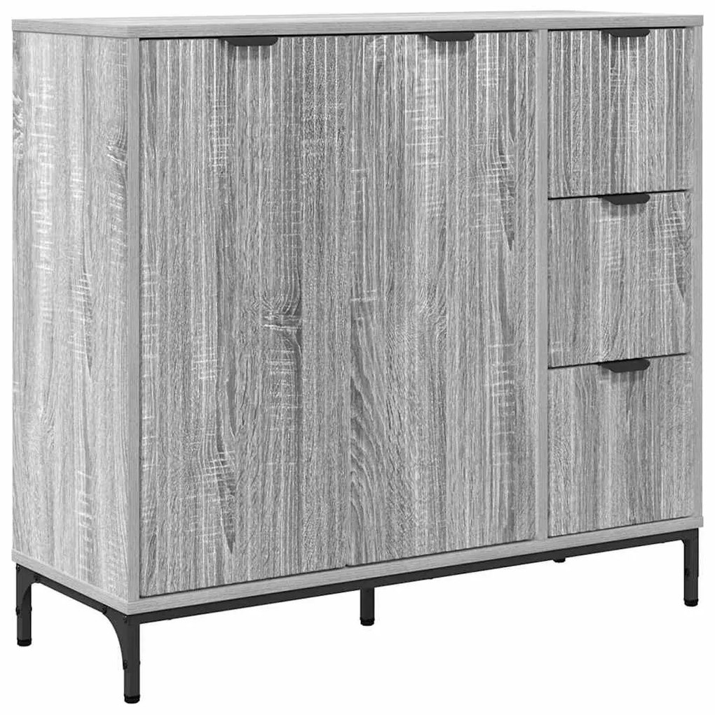 Széf fiókkal Szürke sonoma 89.5 x 33 x 82 cm Faanyag