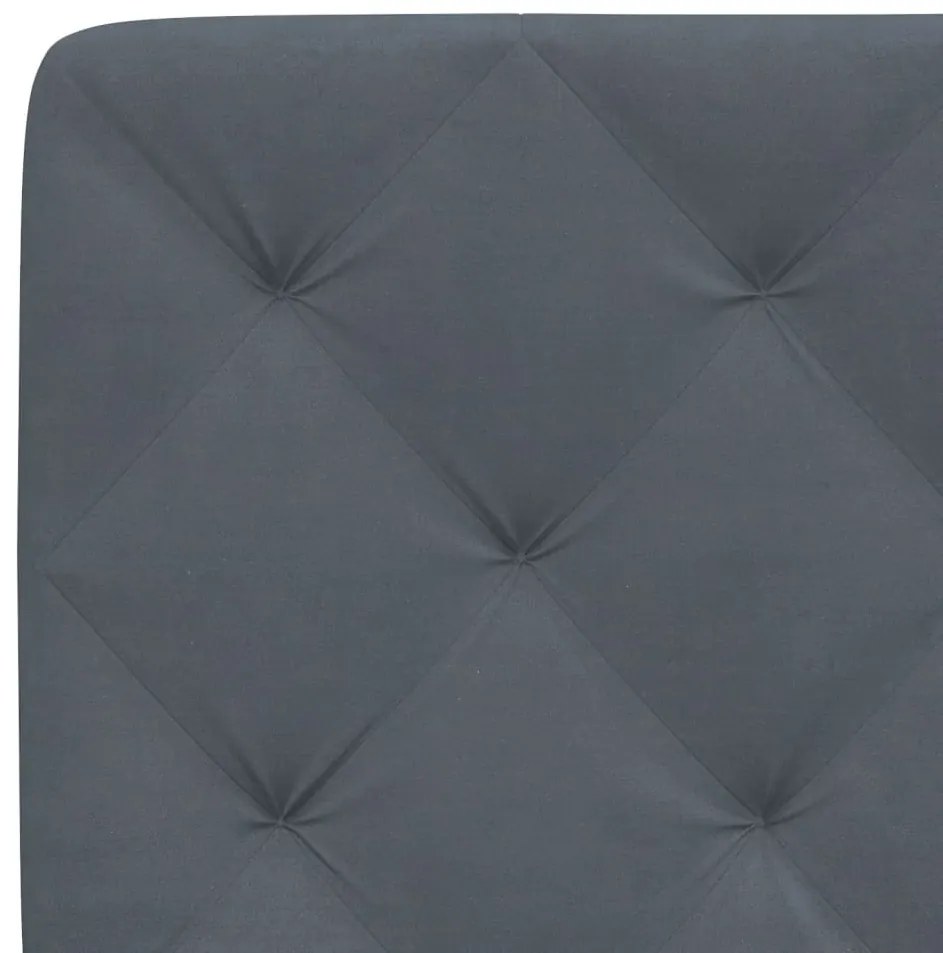 sötétszürke bársony fejtámla párna 140 cm