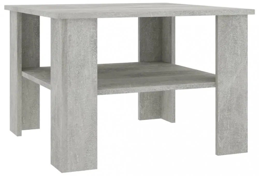 betonszürke szerelt fa dohányzóasztal 60 x 60 x 42 cm