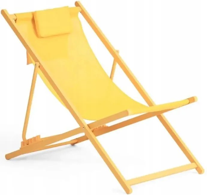 Strand/kerti napozóágy összecsukható Vanage sárga VG-8051