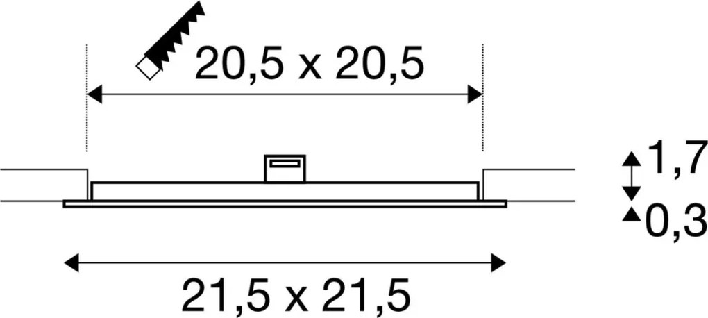 SLV SENSER 1003013 Beépíthető spotlámpa 1xLED 3000K 1100LM IP20