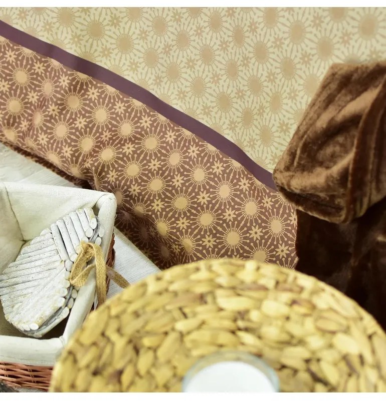 EMI Star barna-fehér szatén ágyneműhuzat, A standard egyszemélyes ágy szett tartalma: 1x 140x200 + 1x 70x90