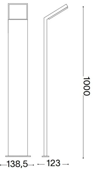 Ideal Lux- LED Kültéri lámpa STYLE LED/8,5W/230V 4000K 100 cm CRI 90 IP54 fekete