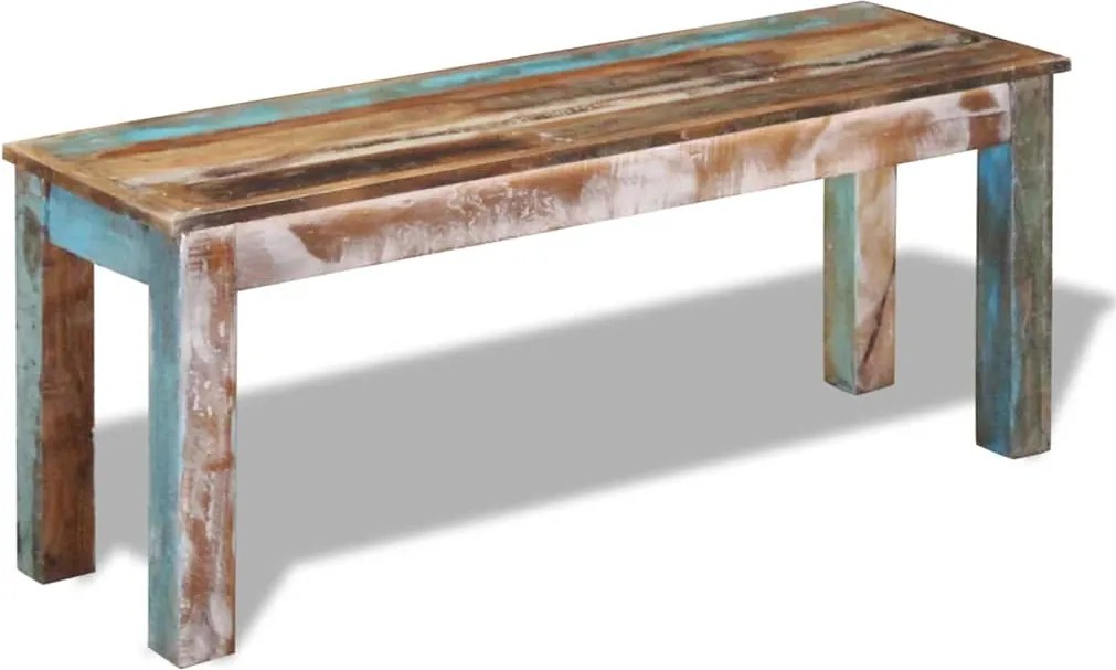 vidaXL tömör újrahasznosított fa pad 110 x 35 x 45 cm