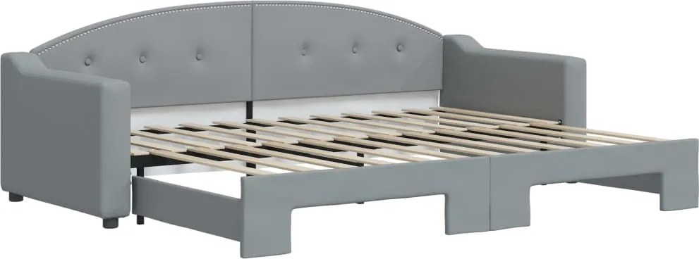 vidaXL világosszürke szövet kihúzható heverő 80 x 200 cm