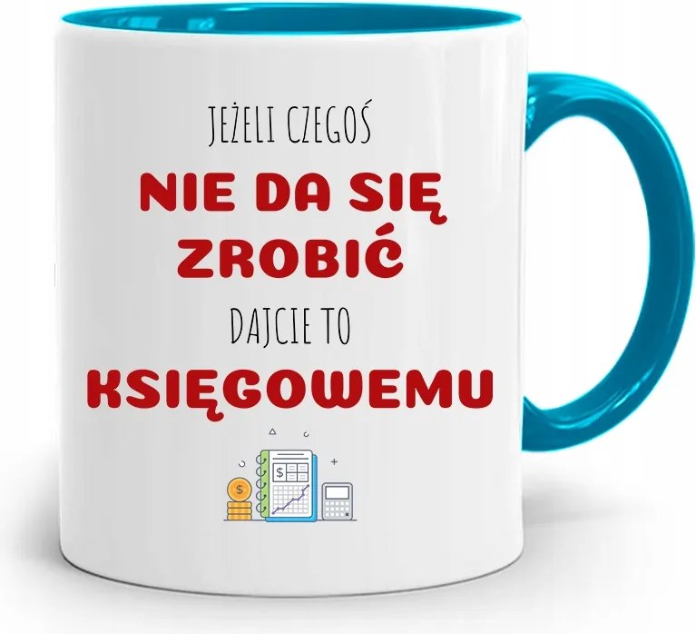 Kék Bögre Ajándék Könyvelőnek, fényképes nyomattal