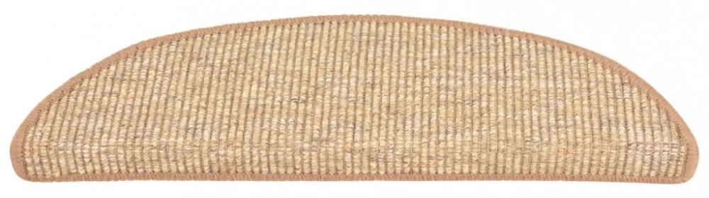 15 db világosbarna lépcsőszőnyeg 56x17x3 cm