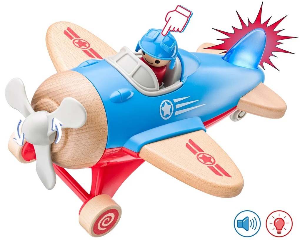 Woody Airplane hangokkal és fénnyel