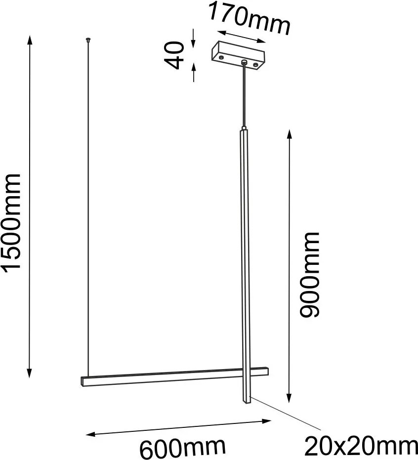 ANTIGO 5063 Modern Led Függesztett Lámpa Fekete LED IP20