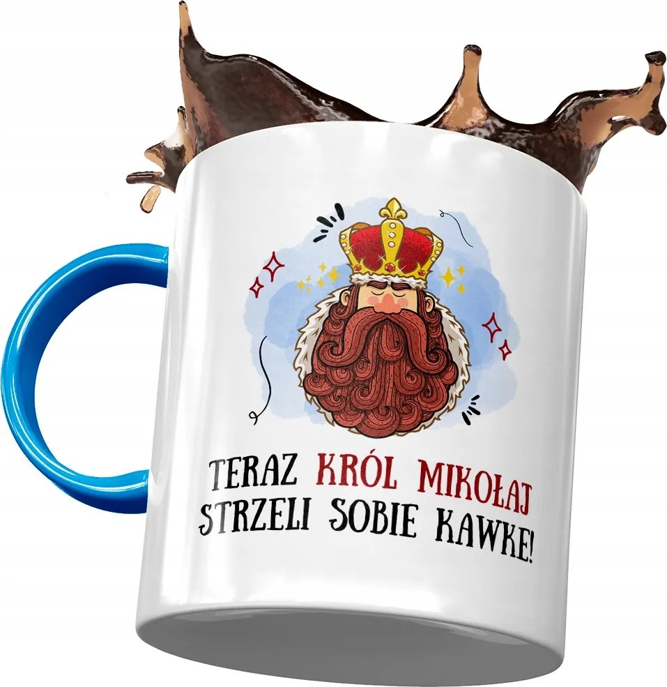 Kék Bögre Mikulás Kollégáknak Ajándék Nyomtatott Fotóval