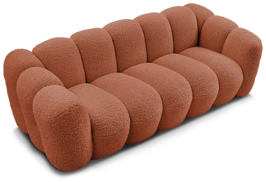 Téglavörös buklé kanapé 232 cm Hippolyte – Bobochic Paris