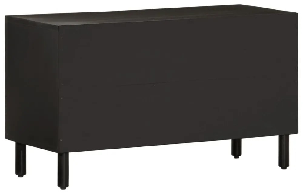 fekete tömör mangófa TV-szekrény 80 x 31 x 46 cm