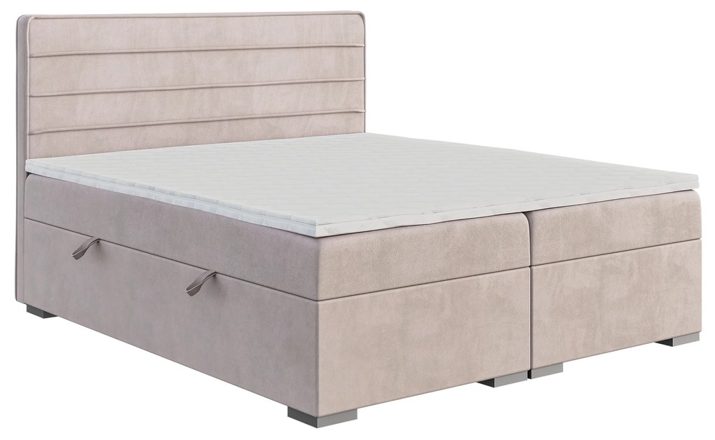 Egyszemélyes ágy Boxspring 120 cm Benio (világos lila) (matraccal és tárolóhellyel). 1043349