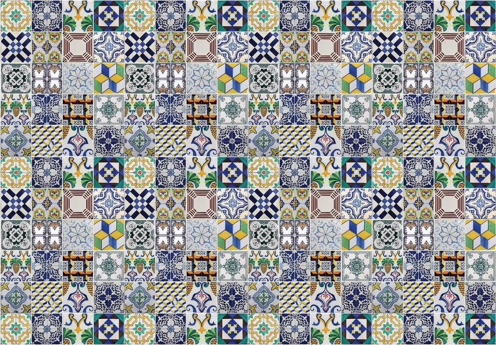 Flizelin fotótapéta Dekorációs csempék geometria mozaik 416x254 +ragasztó