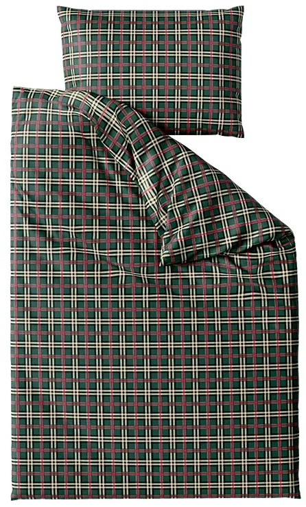 2 db Mikroplüss ágyneműhuzat szett GLENMOORE zöld + mikroplüss lepedő SOFT 180x200 cm fehér, franciaágyra