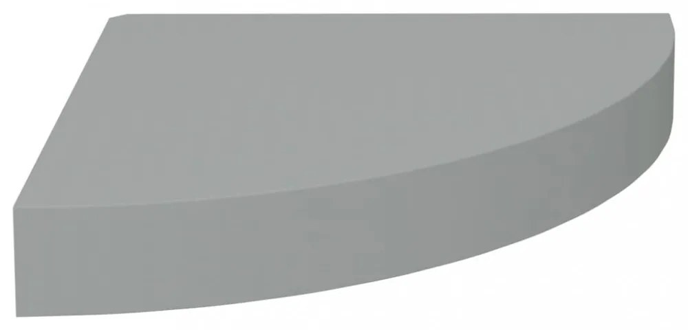 4 db szürke MDF lebegő sarokpolc 25 x 25 x 3,8 cm